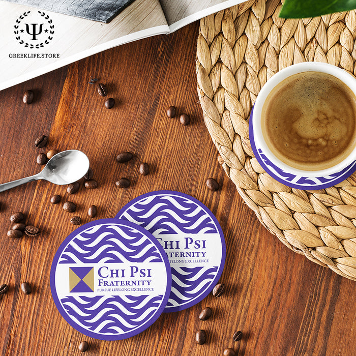 Chi Psi Beverage coaster round (Set of 4)