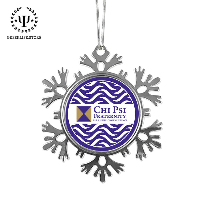 Chi Psi Christmas Ornament - Snowflake Metal
