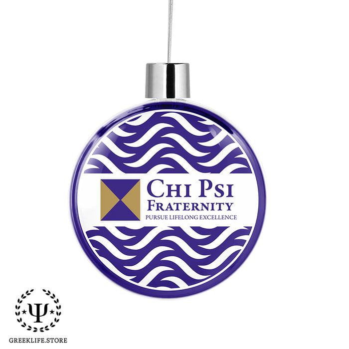 Chi Psi Christmas Ornament Flat Round