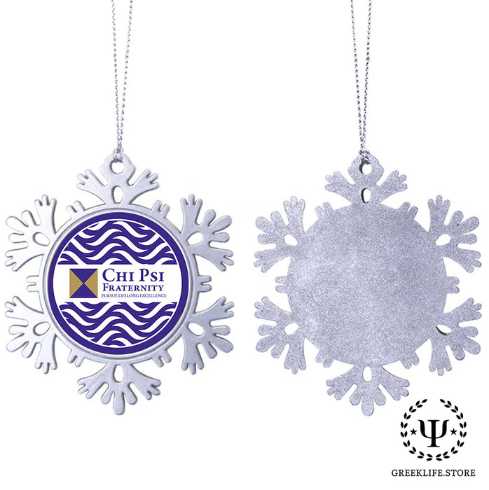 Chi Psi Christmas Ornament - Snowflake Metal