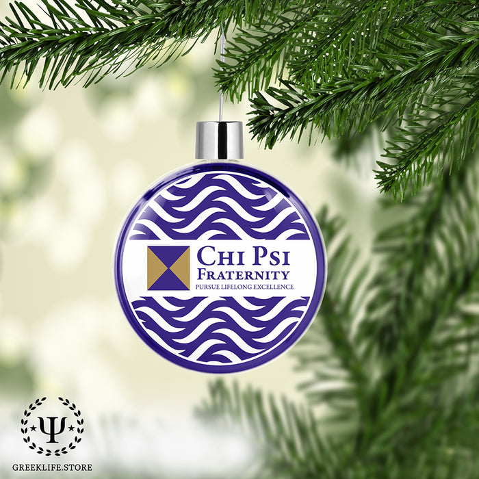 Chi Psi Christmas Ornament Flat Round