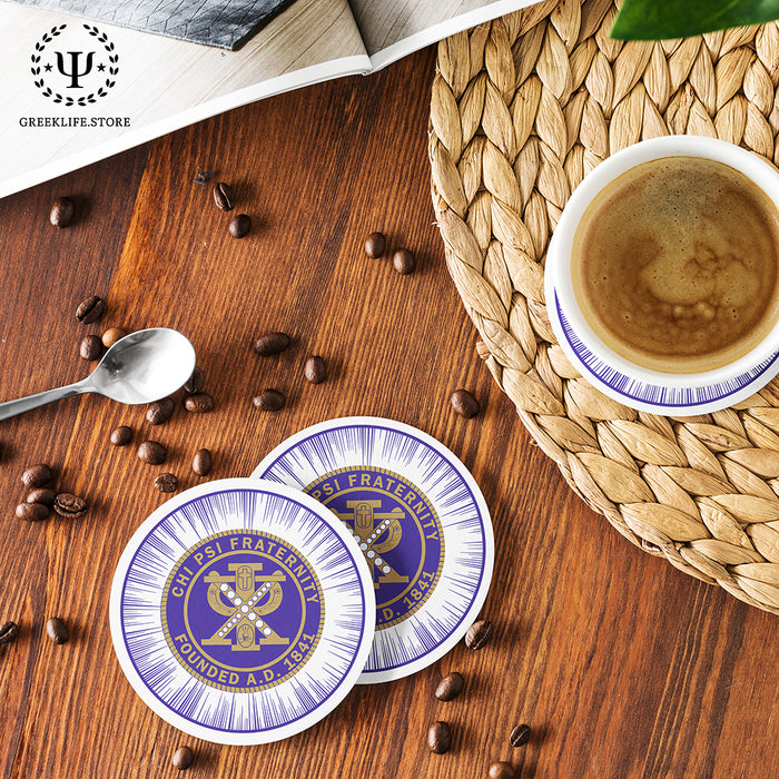 Chi Psi Beverage coaster round (Set of 4)