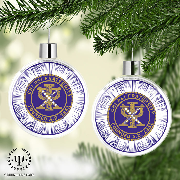 Chi Psi Christmas Ornament Flat Round