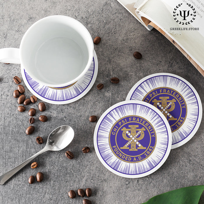 Chi Psi Beverage coaster round (Set of 4)