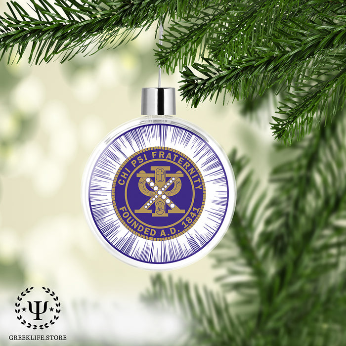 Chi Psi Christmas Ornament Flat Round