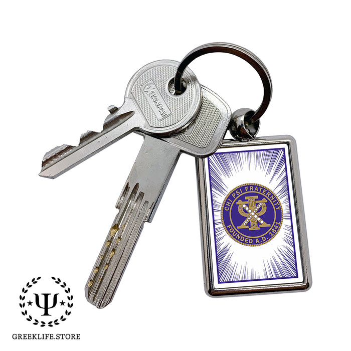 Chi Psi Keychain Rectangular