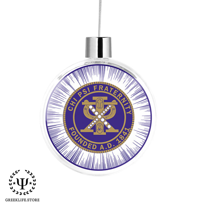 Chi Psi Christmas Ornament Flat Round