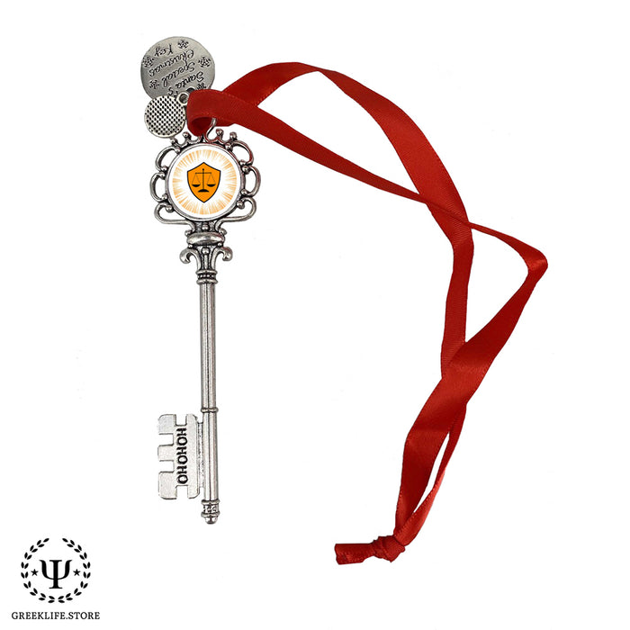 Phi Mu Delta Christmas Ornament Santa Magic Key