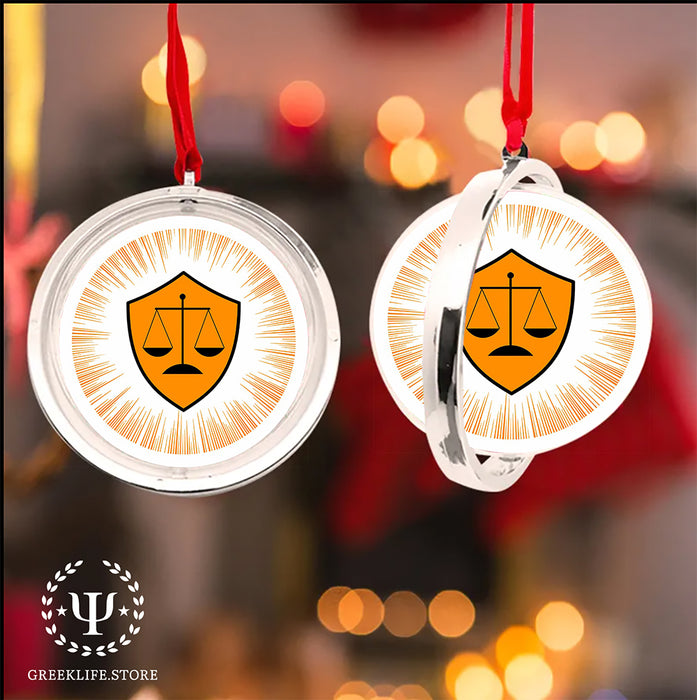 Phi Mu Delta Christmas Reversible Flat Round Ornament