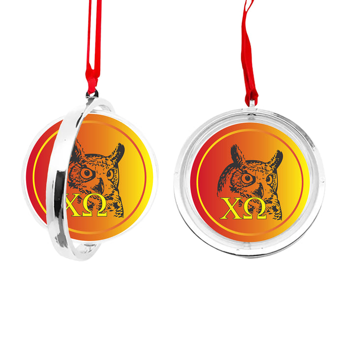 Chi Omega Christmas Reversible Flat Round Ornament