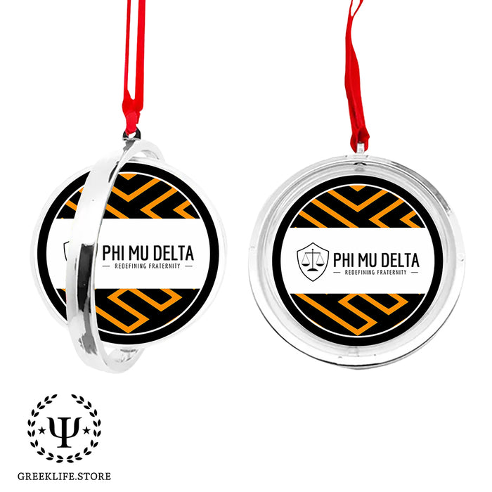Phi Mu Delta Christmas Reversible Flat Round Ornament