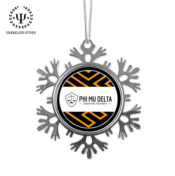 Phi Mu Delta Christmas Ornament - Snowflake Metal