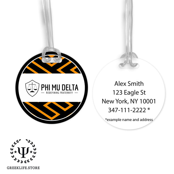 Phi Mu Delta Luggage Bag Tag (round)