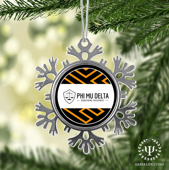 Phi Mu Delta Christmas Ornament - Snowflake Metal