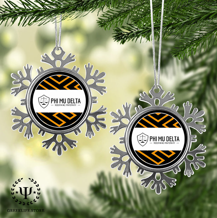 Phi Mu Delta Christmas Ornament - Snowflake Metal