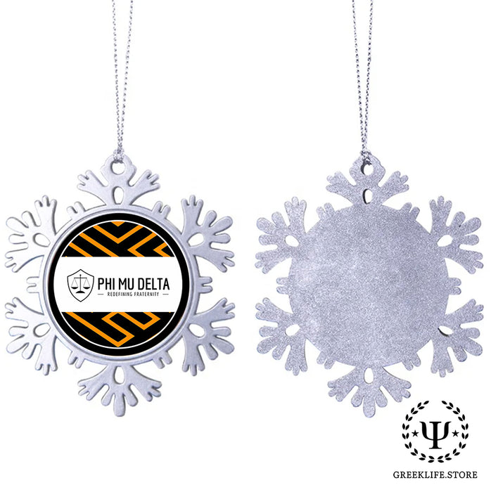 Phi Mu Delta Christmas Ornament - Snowflake Metal