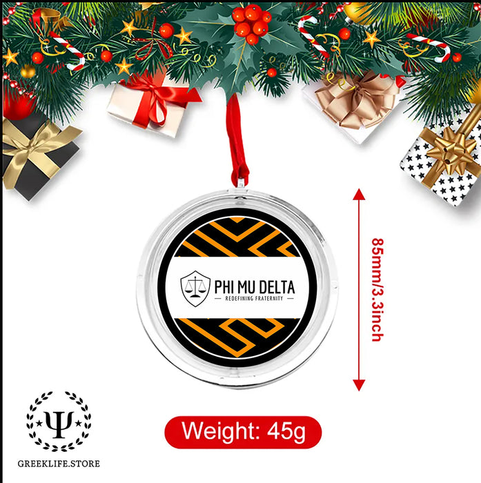 Phi Mu Delta Christmas Reversible Flat Round Ornament