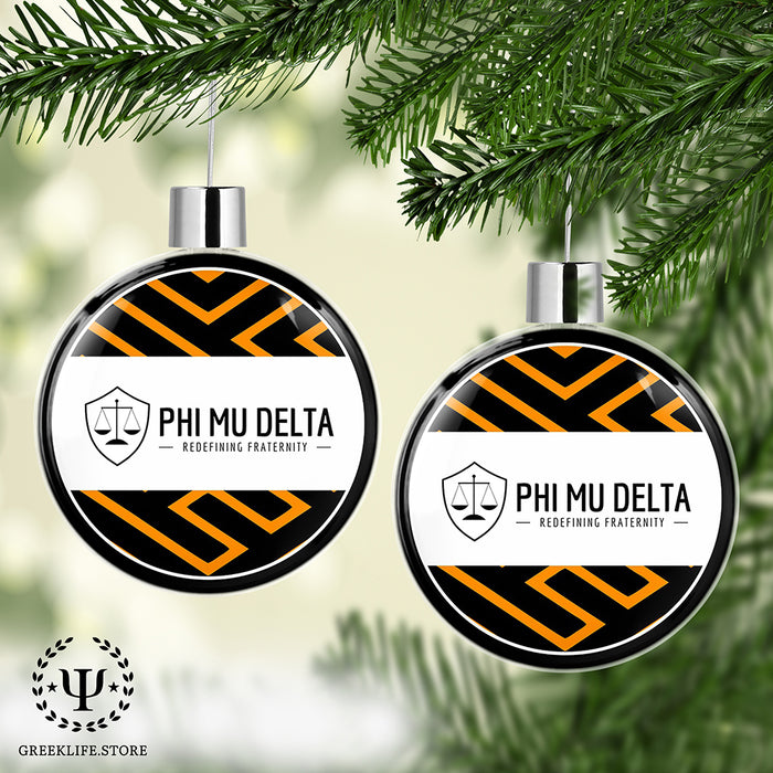 Phi Mu Delta Christmas Ornament Flat Round