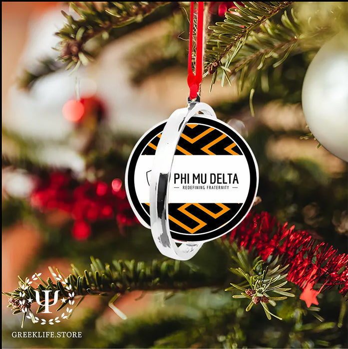 Phi Mu Delta Christmas Reversible Flat Round Ornament