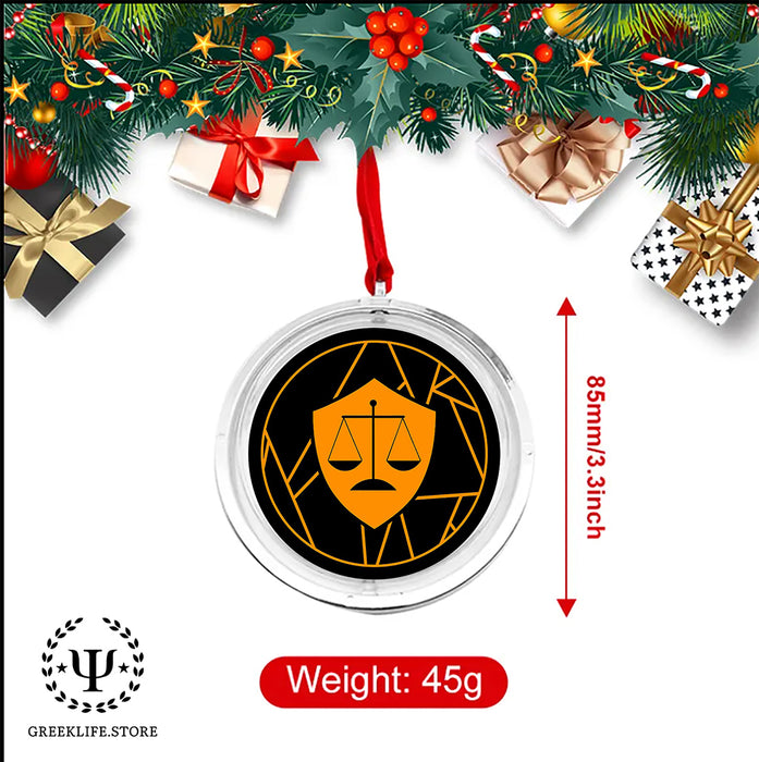 Phi Mu Delta Christmas Reversible Flat Round Ornament