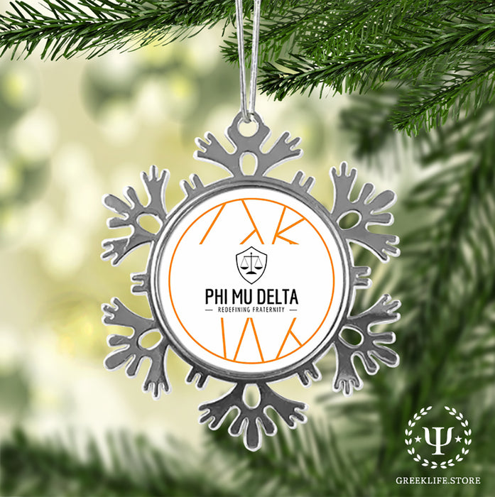 Phi Mu Delta Christmas Ornament - Snowflake Metal