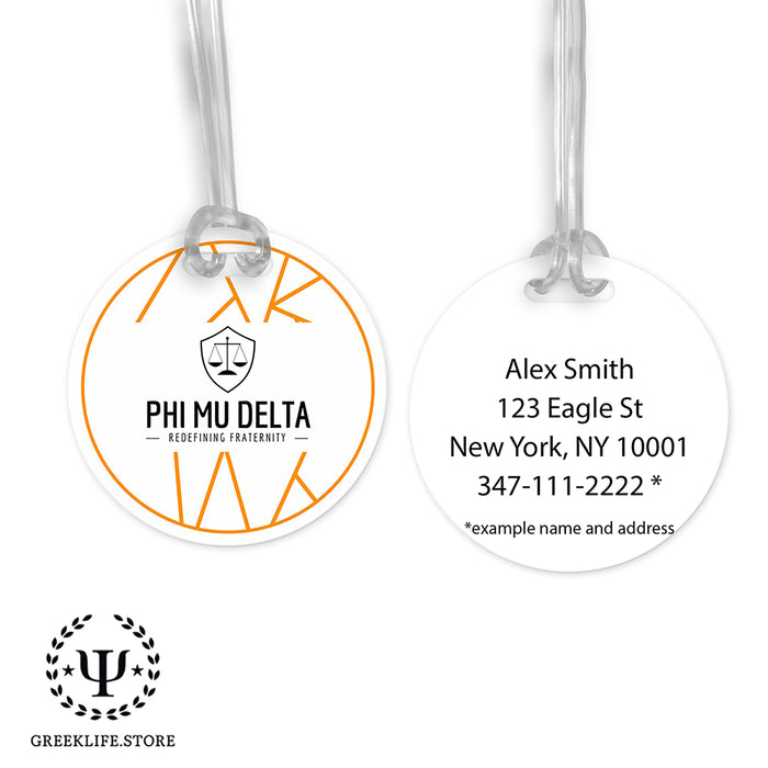 Phi Mu Delta Luggage Bag Tag (round)