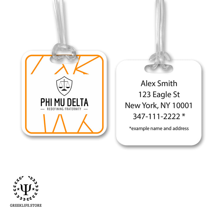 Phi Mu Delta Luggage Bag Tag (square)