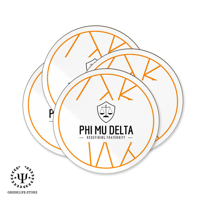 Phi Mu Delta Beverage coaster round (Set of 4)