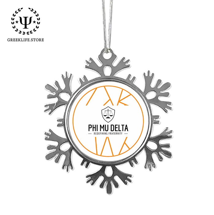 Phi Mu Delta Christmas Ornament - Snowflake Metal