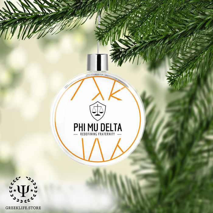 Phi Mu Delta Christmas Ornament Flat Round