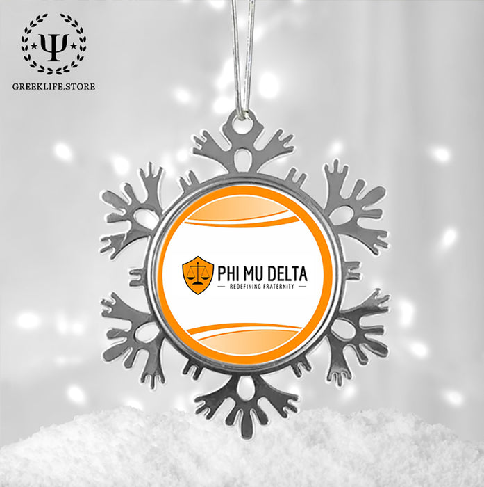 Phi Mu Delta Christmas Ornament - Snowflake Metal