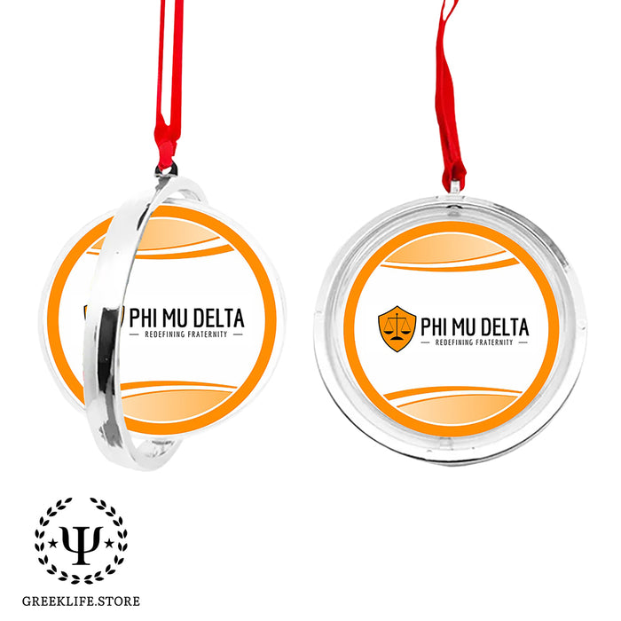 Phi Mu Delta Christmas Reversible Flat Round Ornament