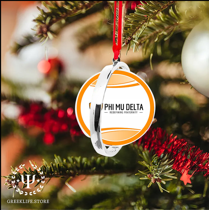Phi Mu Delta Christmas Reversible Flat Round Ornament