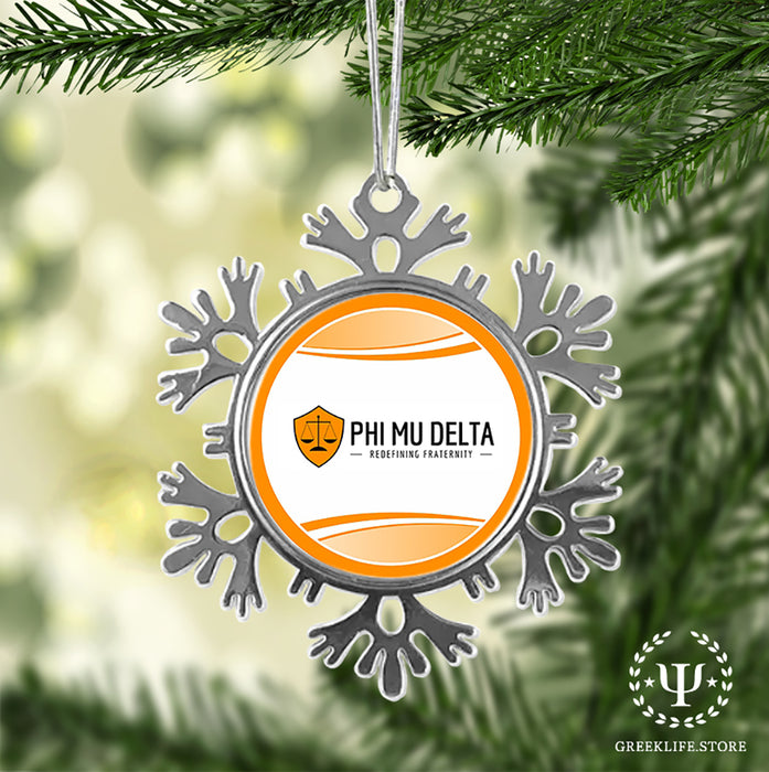 Phi Mu Delta Christmas Ornament - Snowflake Metal