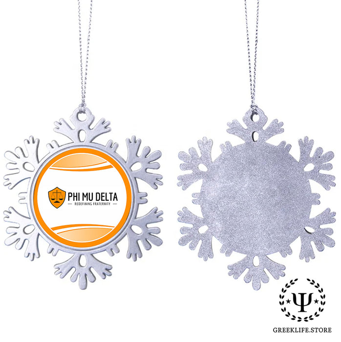 Phi Mu Delta Christmas Ornament - Snowflake Metal