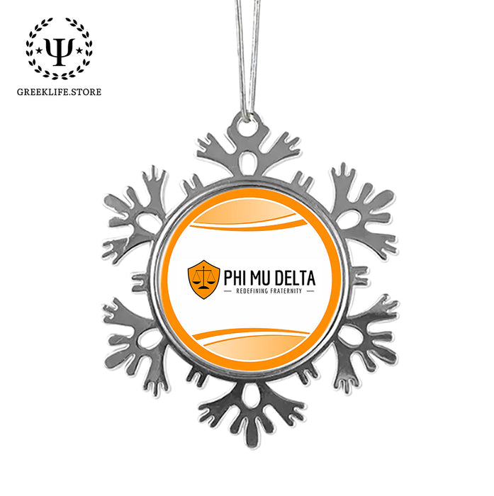 Phi Mu Delta Christmas Ornament - Snowflake Metal