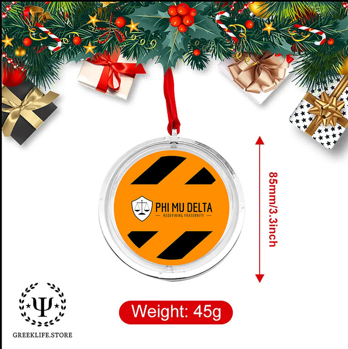 Phi Mu Delta Christmas Reversible Flat Round Ornament