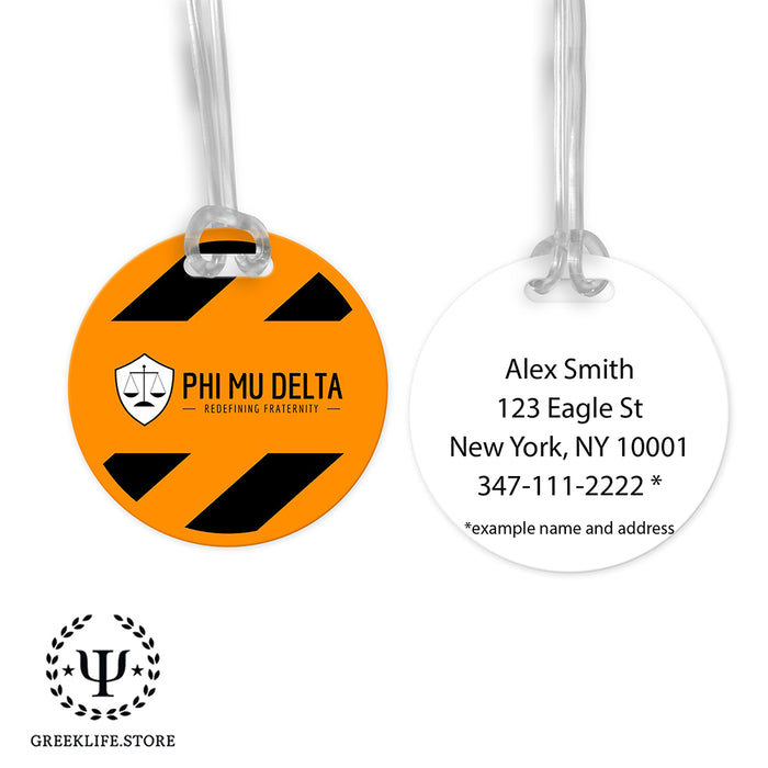 Phi Mu Delta Luggage Bag Tag (round)