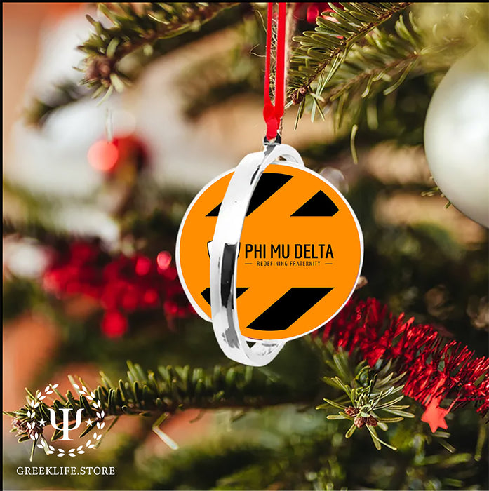 Phi Mu Delta Christmas Reversible Flat Round Ornament