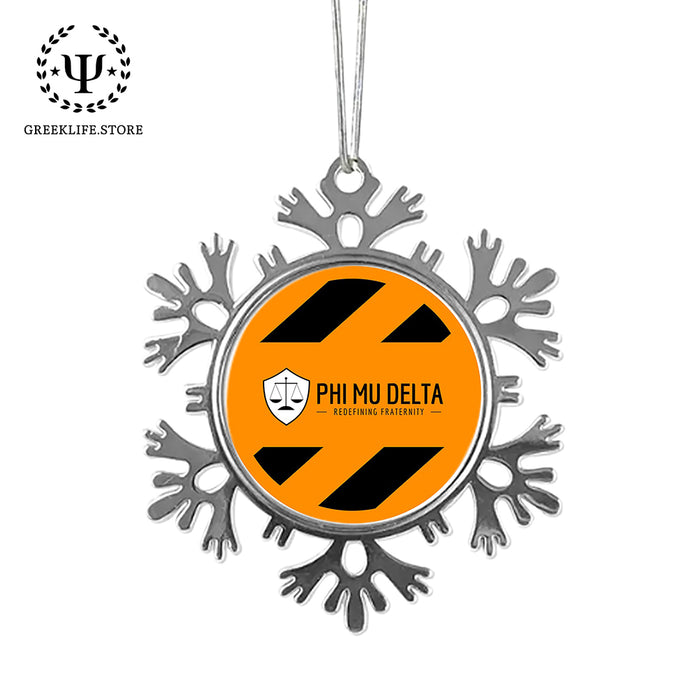 Phi Mu Delta Christmas Ornament - Snowflake Metal