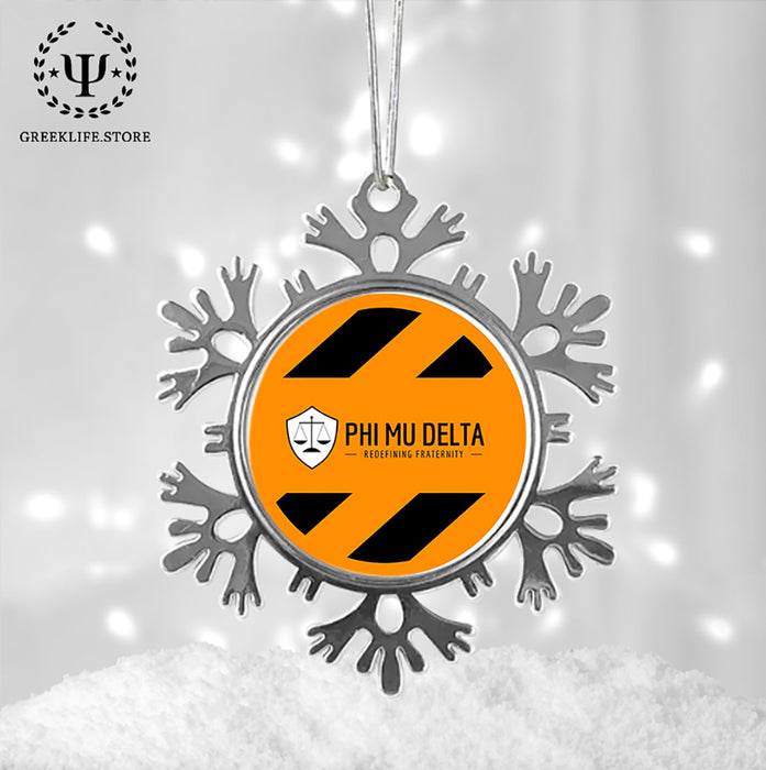 Phi Mu Delta Christmas Ornament - Snowflake Metal