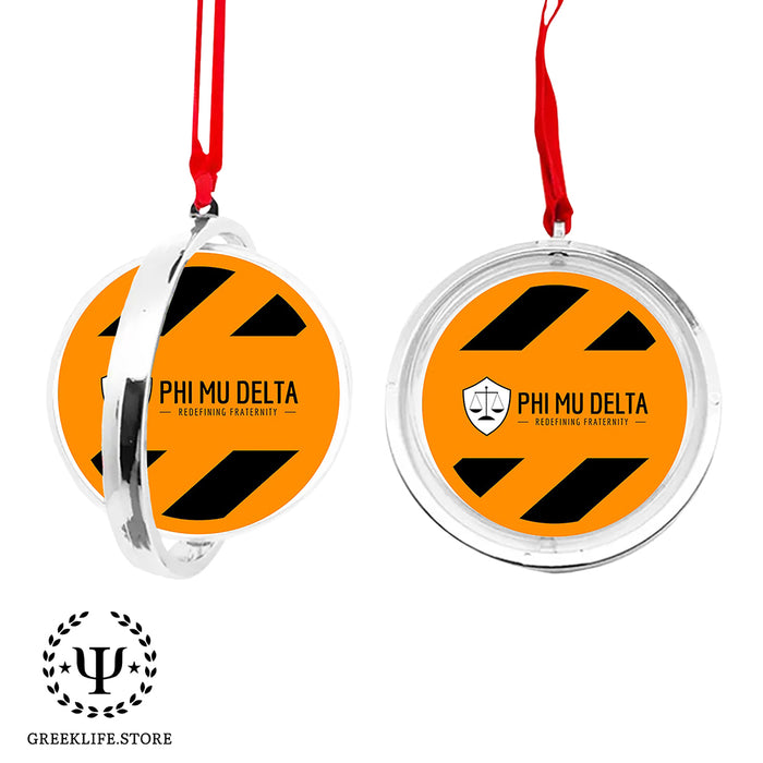Phi Mu Delta Christmas Reversible Flat Round Ornament