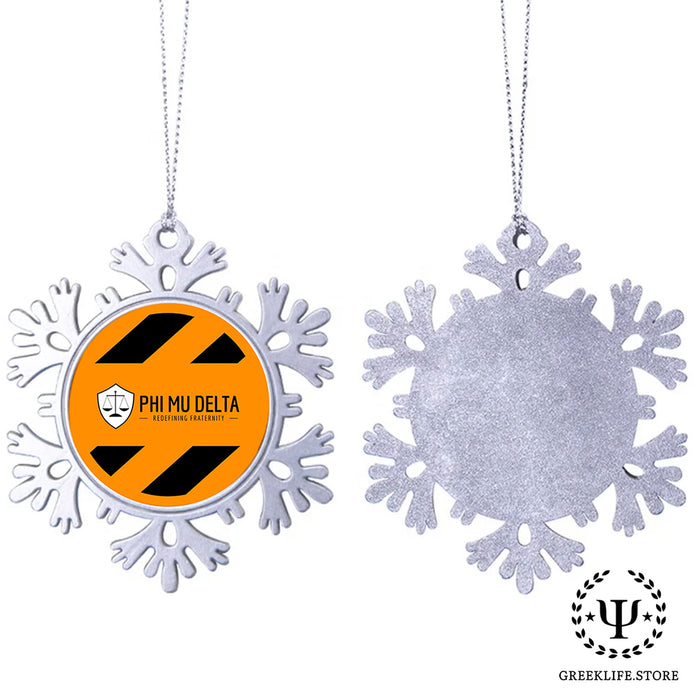 Phi Mu Delta Christmas Ornament - Snowflake Metal