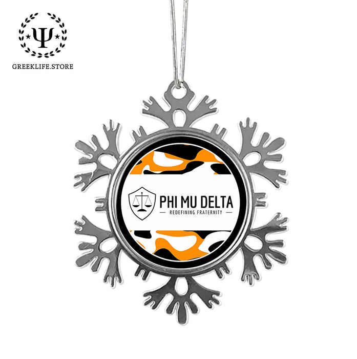 Phi Mu Delta Christmas Ornament - Snowflake Metal