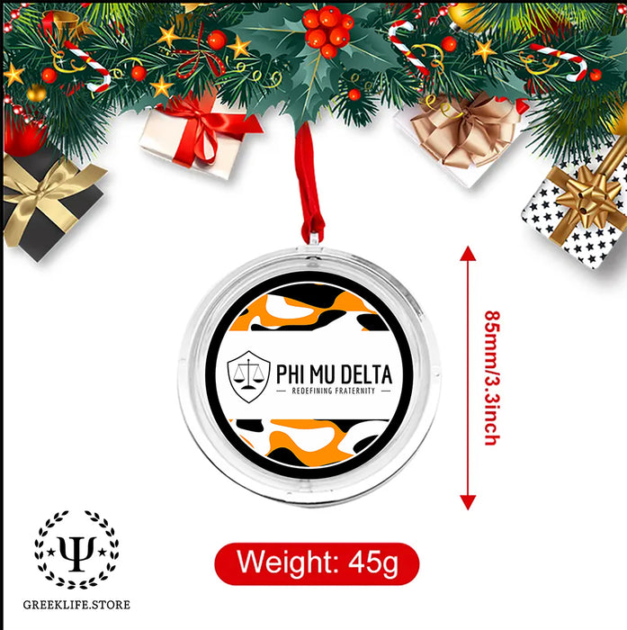 Phi Mu Delta Christmas Reversible Flat Round Ornament