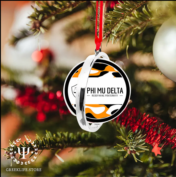 Phi Mu Delta Christmas Reversible Flat Round Ornament