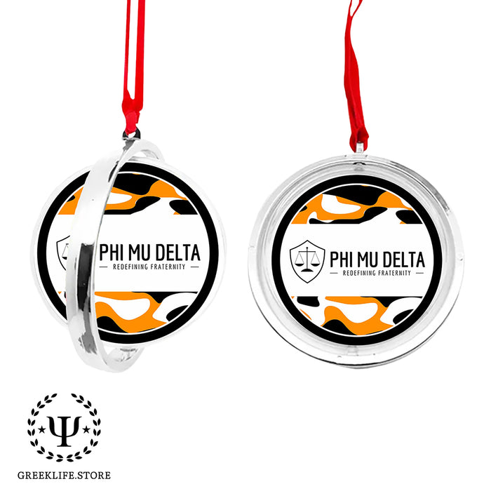 Phi Mu Delta Christmas Reversible Flat Round Ornament