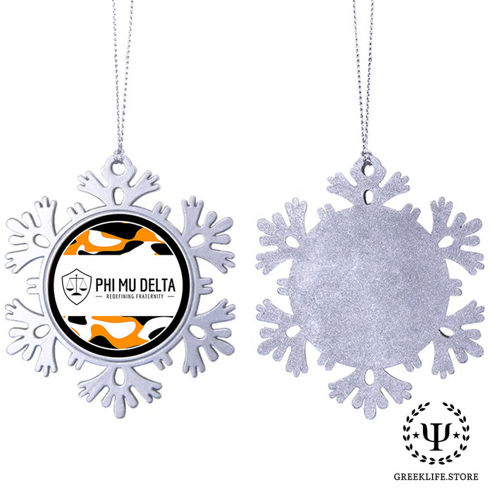 Phi Mu Delta Christmas Ornament - Snowflake Metal
