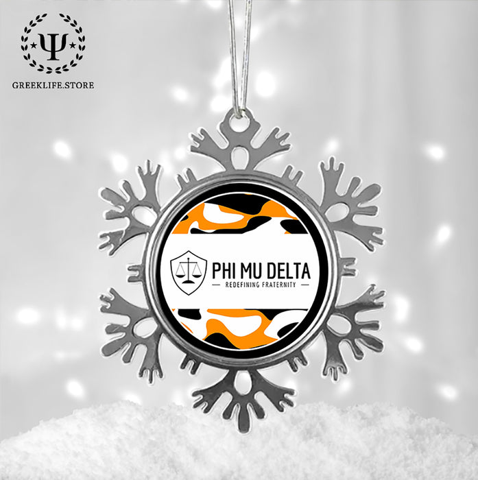 Phi Mu Delta Christmas Ornament - Snowflake Metal