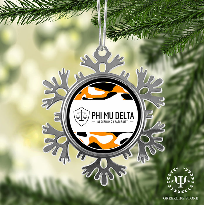Phi Mu Delta Christmas Ornament - Snowflake Metal